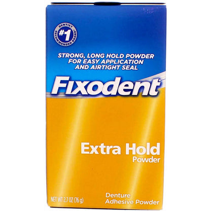 Fixodent Denture Adhesive Powder Extra Hold 2.70 oz – Pack of 3