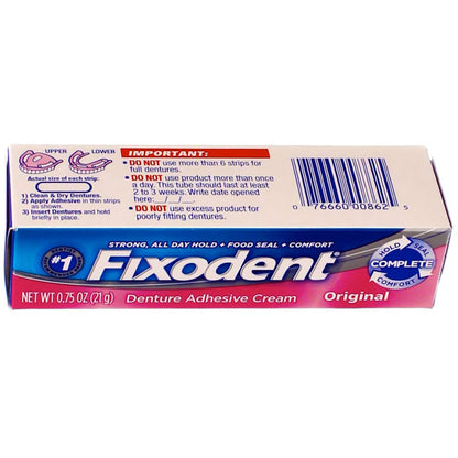 Fixodent Original Denture Adhesive Cream 0.75 oz – Pack of 8
