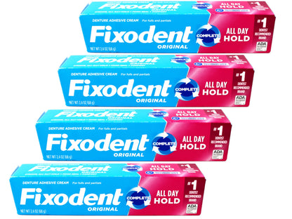 Fixodent Original Denture Adhesive Cream 2.4 oz - 4 Pack | Mint