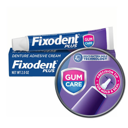 Fixodent Plus Denture Adhesive Cream 2 oz | Pack of 3 – Strong Hold & Precision Tip