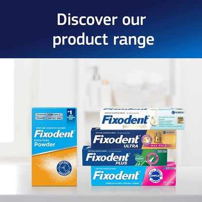 Fixodent Plus Denture Adhesive Cream 2 oz | Pack of 3 – Strong Hold & Precision Tip