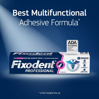 Fixodent Professional Ultimate Denture Adhesive Cream – 1.8 oz, 4 Pack (Full & Partial Dentures)