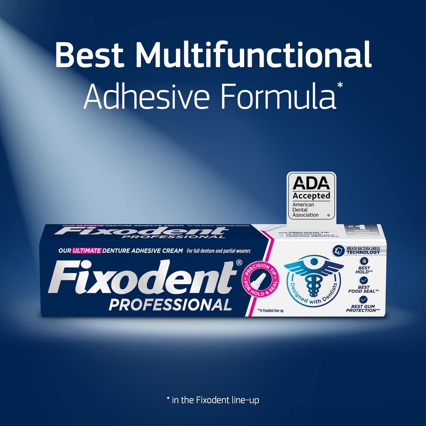 Fixodent Professional Ultimate Denture Adhesive – All-Day Hold, Breath Shield, 3 Pack