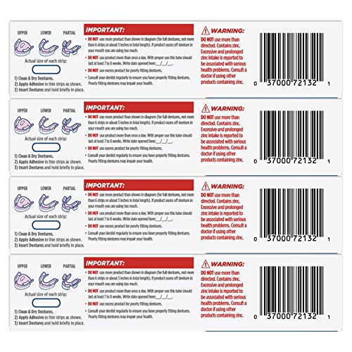Fixodent Pure Strength Denture Adhesive 2.4oz (Pack of 4) - ADA Accepted