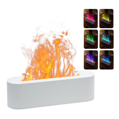 Flame Colorful Essential Oil Diffuser – Aromatherapy Humidifier (White)