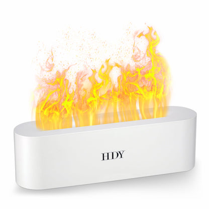 Flame Essential Oil Diffuser 150ml | 7 Color Lights, Timer & Auto Shut-Off (White)