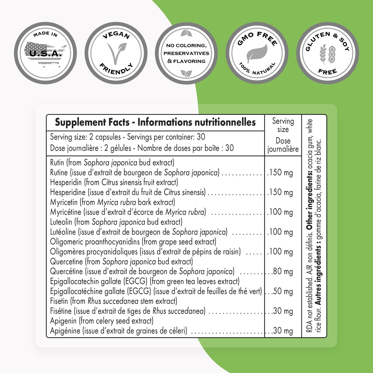 Supersmart FlavoLife Flavonoid Complex - Non-GMO & Gluten Free | 60 Veg Capsules