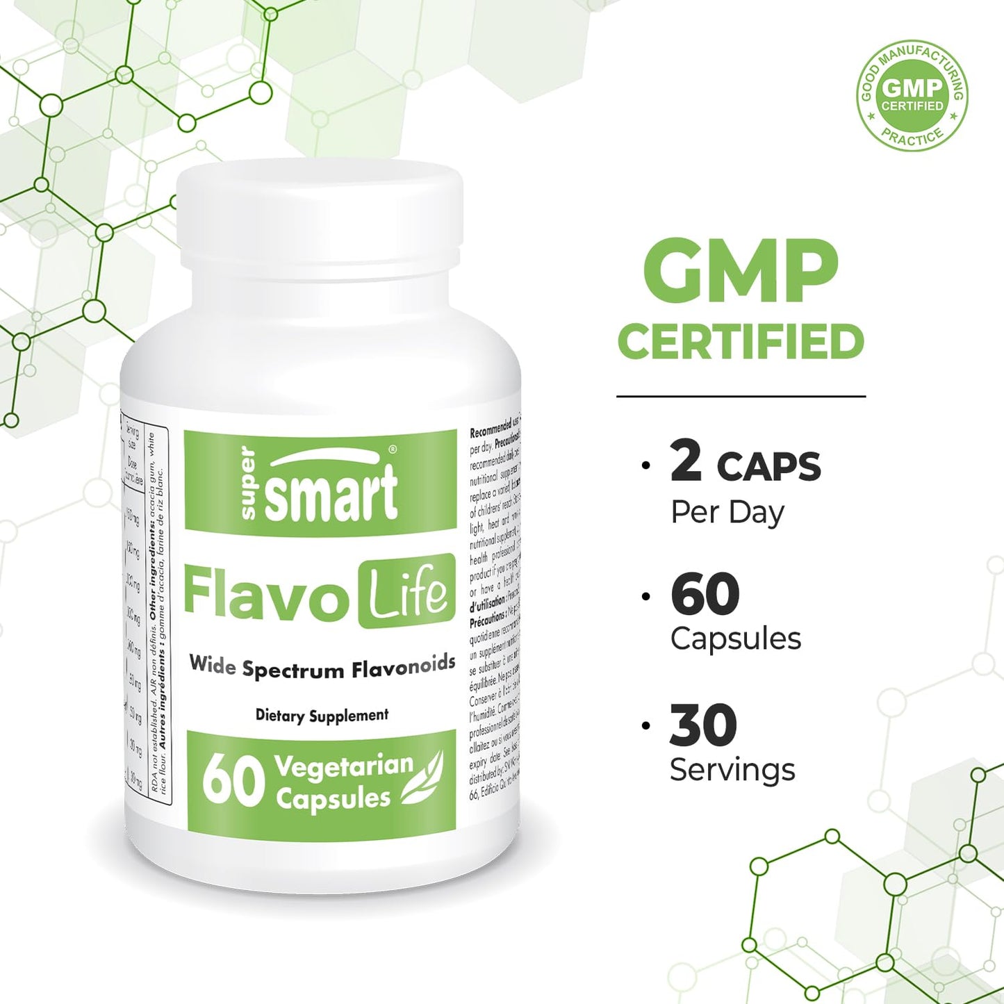Supersmart FlavoLife Flavonoid Complex - Non-GMO & Gluten Free | 60 Veg Capsules
