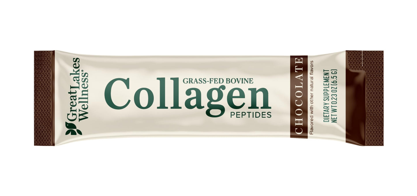 Great Lakes Wellness Collagen Peptides Powder – Skin, Hair, Nails, Joints & Digestion | 6 Sticks