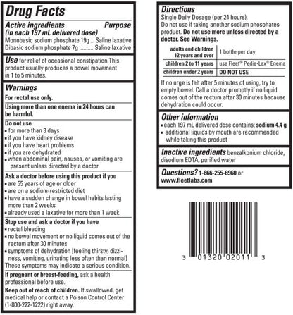Fleet Saline Laxative Enema 7.8 oz – Pack of 12 | Extra Relief, 70% More Volume, Multicolor