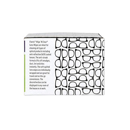 Flents Lens Wipes – 150 Count, Pre-Moistened, Streak-Free, Made in USA