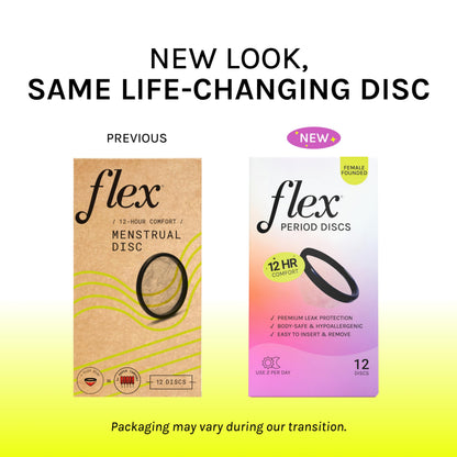 FLEX Menstrual Discs – 12 Count, Canada-Made, Beginner-Friendly Tampon Alternative, 12-Hour Protection