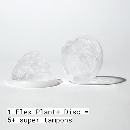 FLEX Plant Plus Disc | Plant-Based Menstrual Disc (12 Count) — Capacity of 5+ Super Tampons