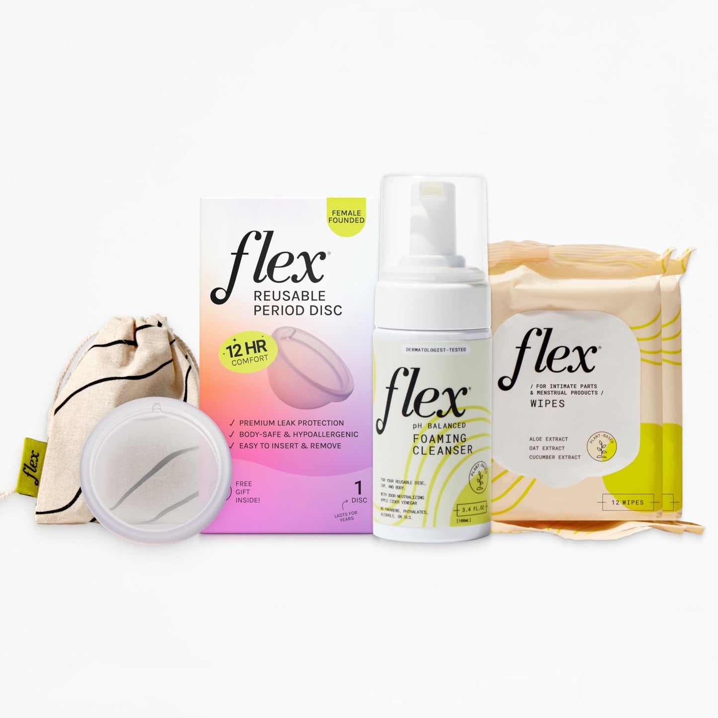 FLEX Reusable Disc Starter Bundle | All-Cycle Protection, Wash & Wipes