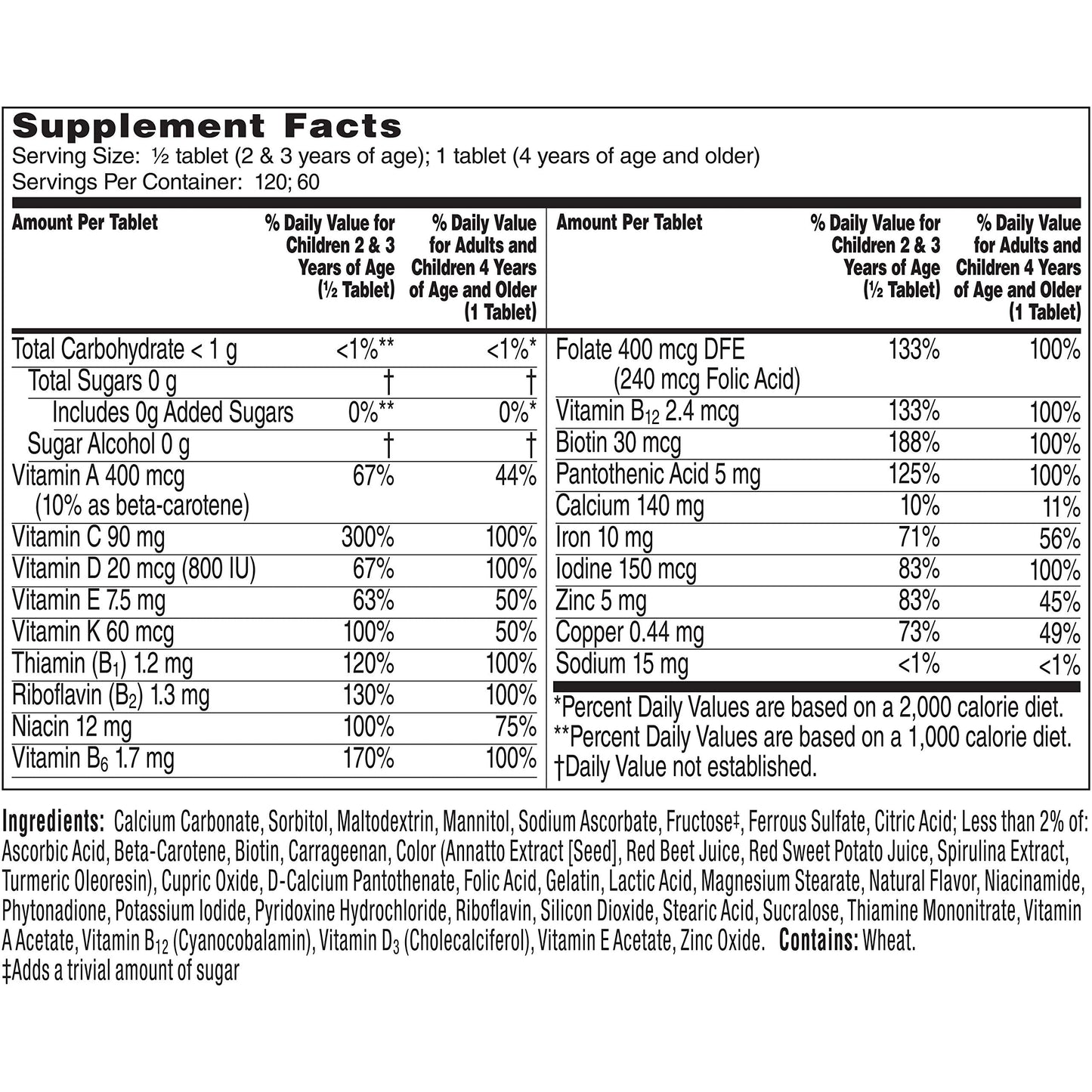 Flintstones Complete Multivitamin Chewables – 60 Count Per Bottle, Pack of 2 | Kids Vitamins