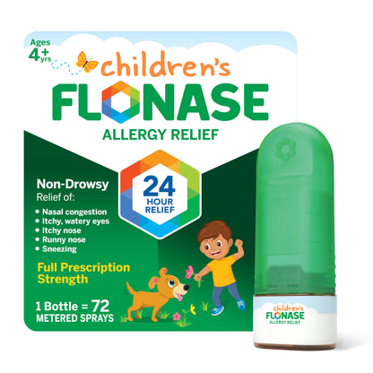 Flonase Children’s Allergy Relief Nasal Spray – 24-Hour Non-Drowsy Relief for Kids (72 Sprays)