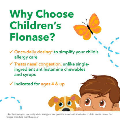 Flonase Children’s Allergy Relief Nasal Spray – 24-Hour Non-Drowsy Relief for Kids (72 Sprays)