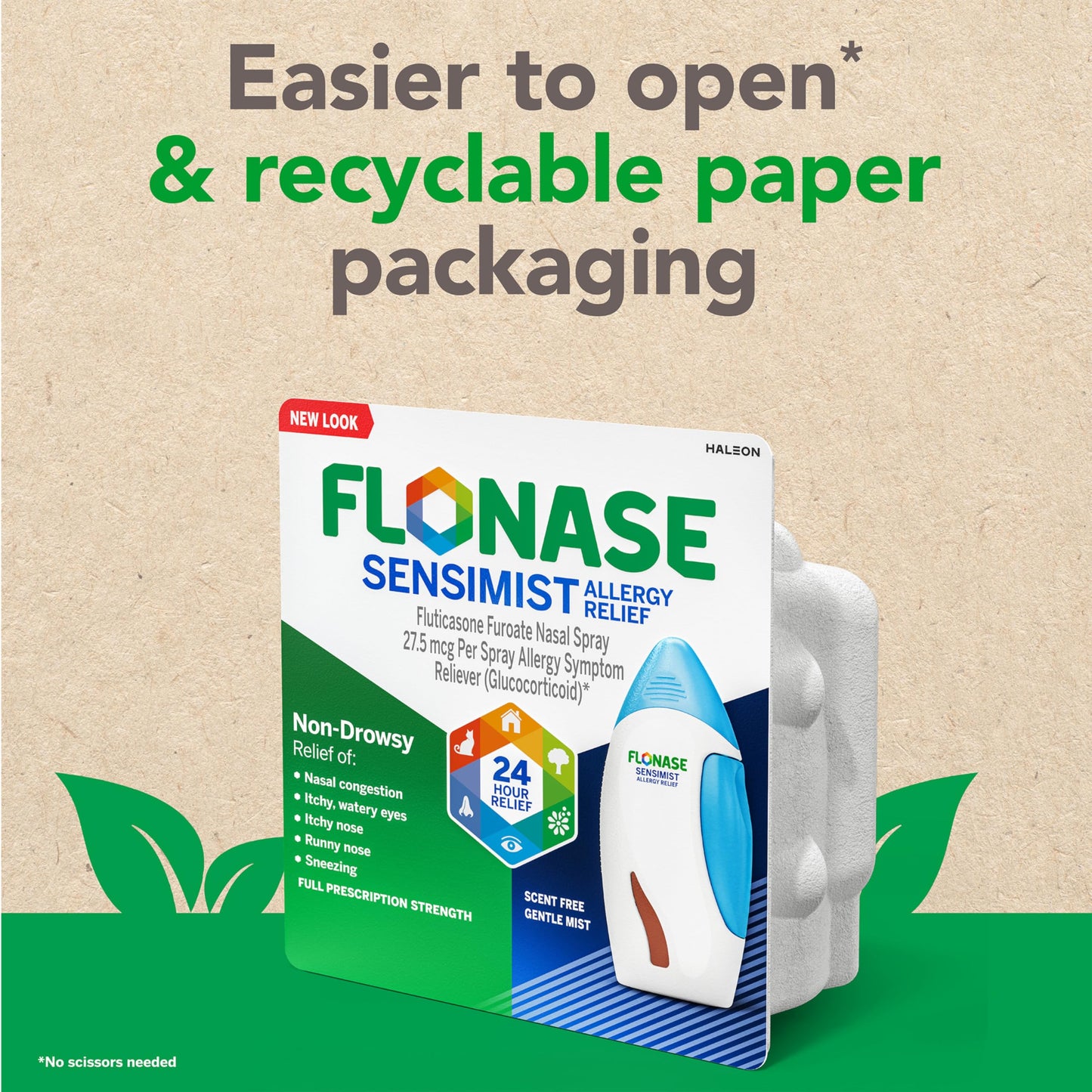 Flonase Sensimist Allergy Relief Nasal Spray – 24-Hour Non-Drowsy Multi-Symptom Relief | 60 Sprays