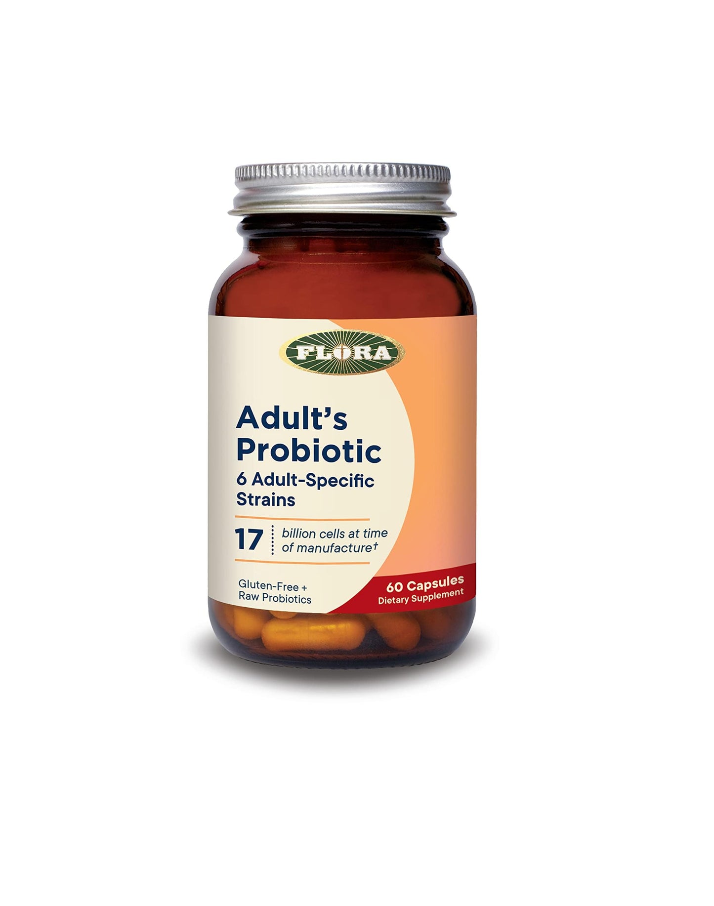 Flora Adult's Probiotic – 17B CFU Vegetarian Daily Probiotic (60 Capsules) | Gut Health