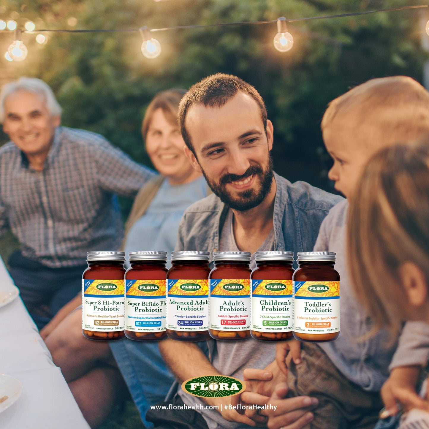 Flora Adult's Probiotic – 17B CFU Vegetarian Daily Probiotic (60 Capsules) | Gut Health