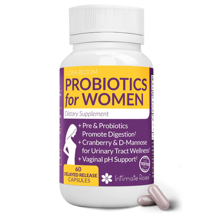 Complete Vaginal Probiotics for Women with Cranberry & D-Mannose | 60 Vegan Capsules