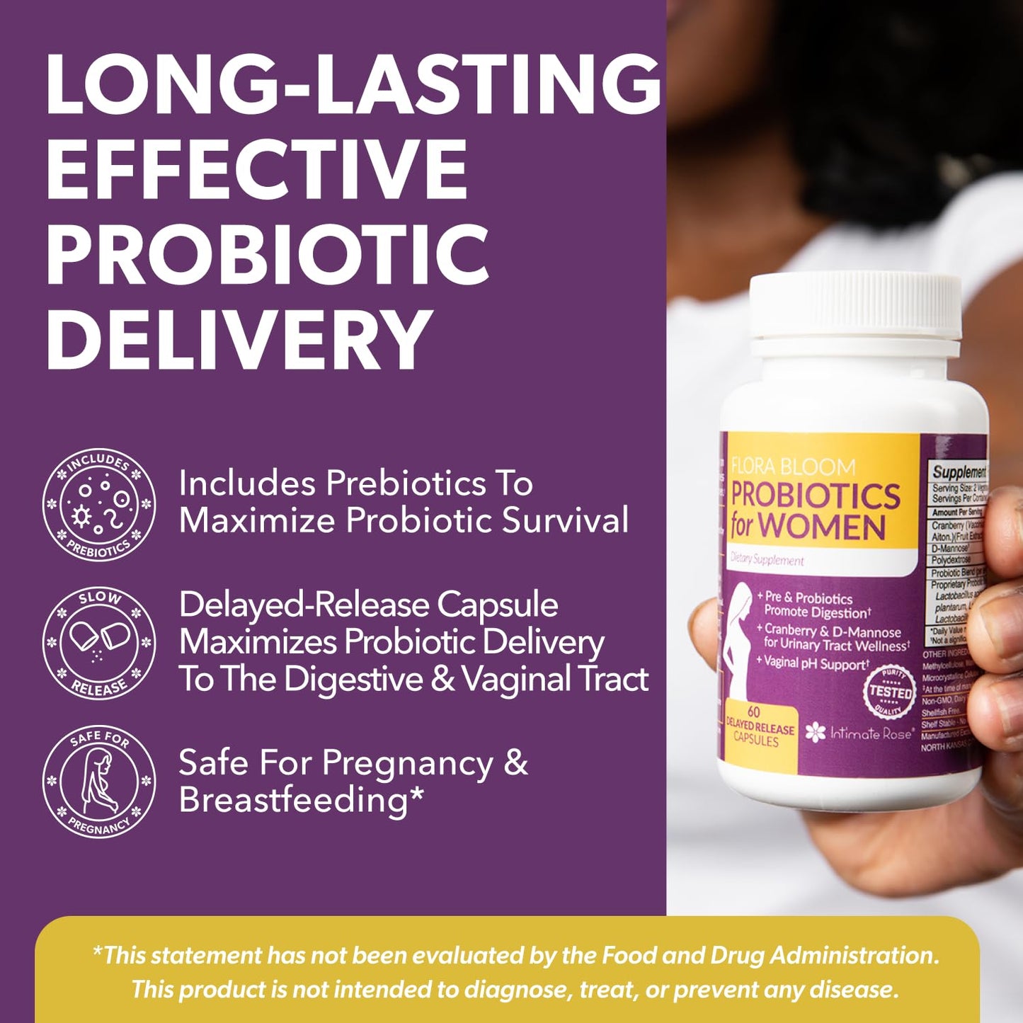 Complete Vaginal Probiotics for Women with Cranberry & D-Mannose | 60 Vegan Capsules