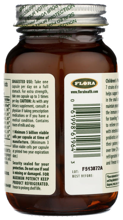 Flora Udo's Choice Children's Probiotic - 7 Strains, 5B CFU, Ages 5-15, 60 Capsules