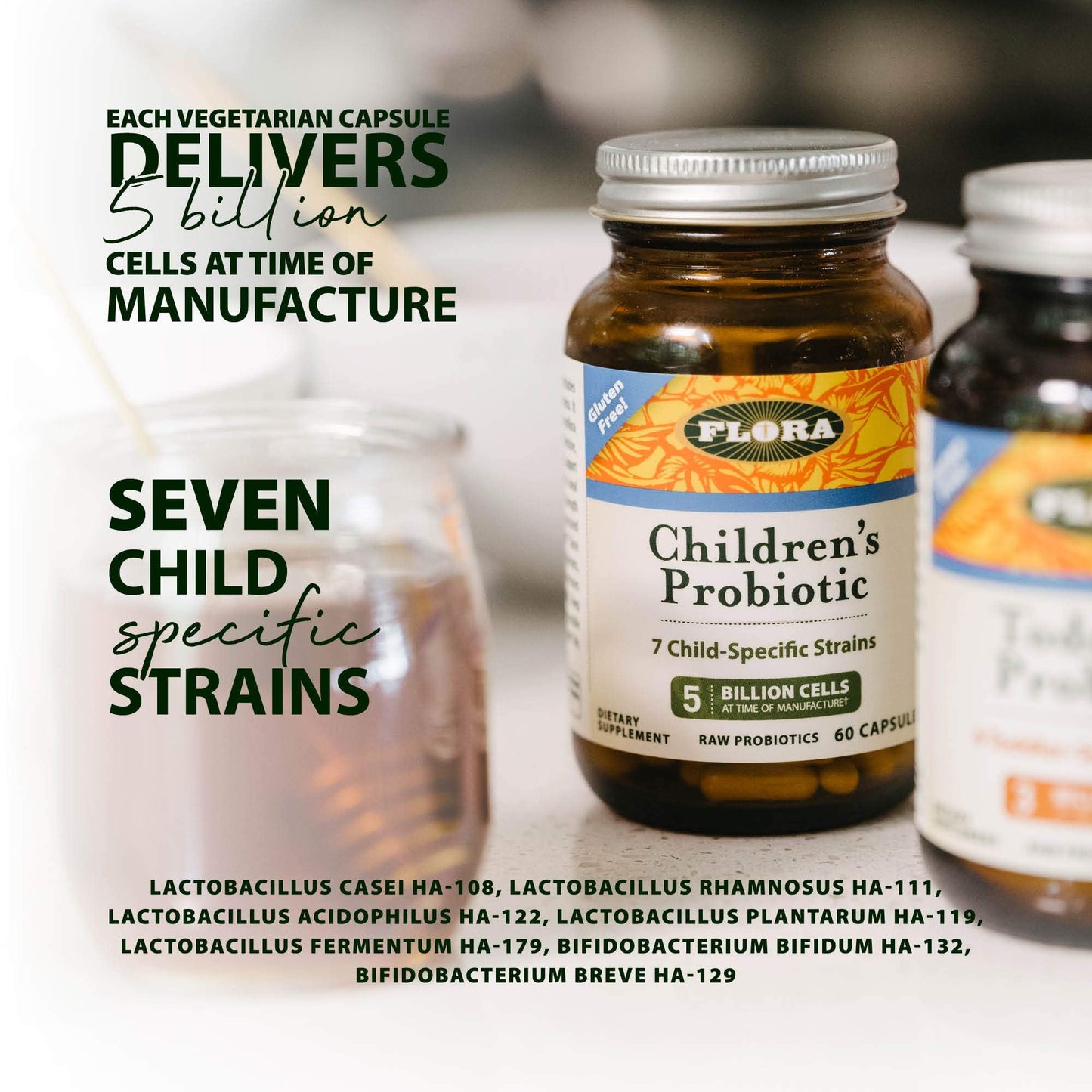 Flora Udo's Choice Children's Probiotic - 7 Strains, 5B CFU, Ages 5-15, 60 Capsules
