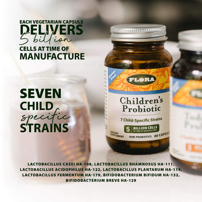 Flora Udo's Choice Children's Probiotic - 7 Strains, 5B CFU, Ages 5-15, 60 Capsules