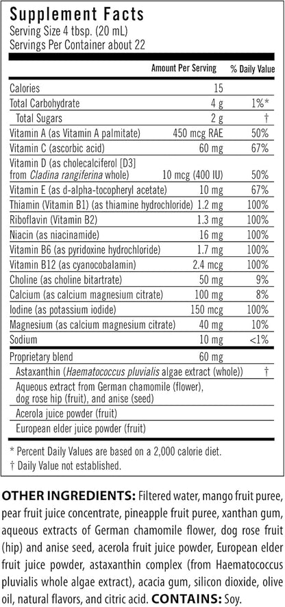 Flora Daily Multi Essentials+ Liquid Multivitamin – 13 Vitamins & Minerals, 15 fl oz