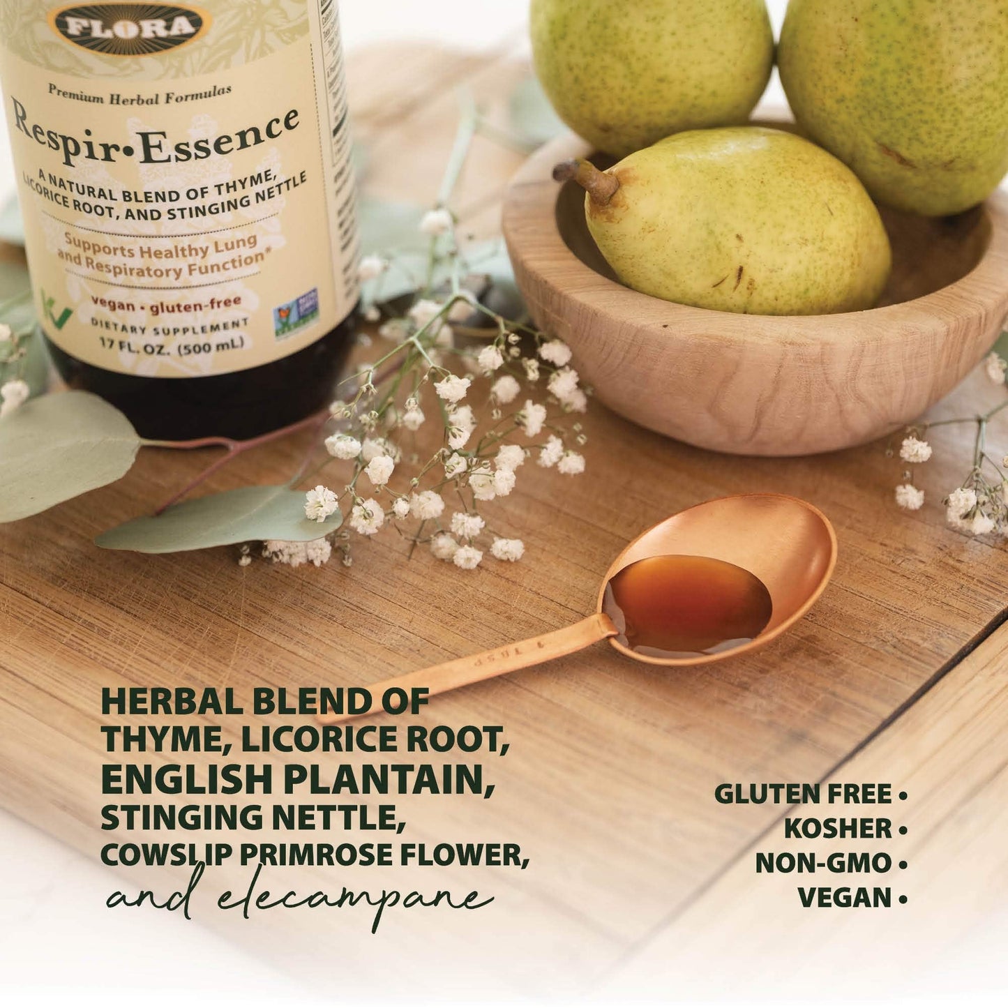 Flora Respir-Essence – Lung Support, 17 oz | Vegan, Gluten-Free, Kosher