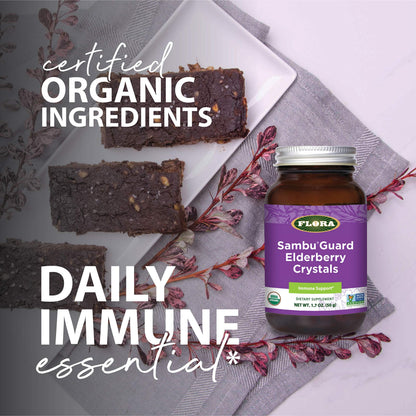 Flora SambuGuard Elderberry Crystals – Antioxidants & Immune Support, 1.7-oz Powder