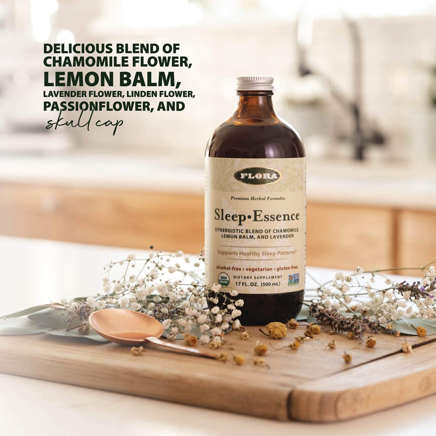 Flora Sleep-Essence: Sleep Support Supplement | Organic, Non-GMO, Vegan