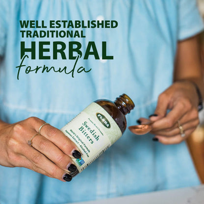 Flora Swedish Bitters for Digestion | Alcohol-Free 3.4 fl oz Bottle | Maria Treben Original Formula