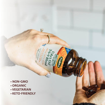 Flora Udo's Oil 3-6-9 Blend - Organic Coconut, Flax Seed Oil & More - 90 Vegetarian Softgels