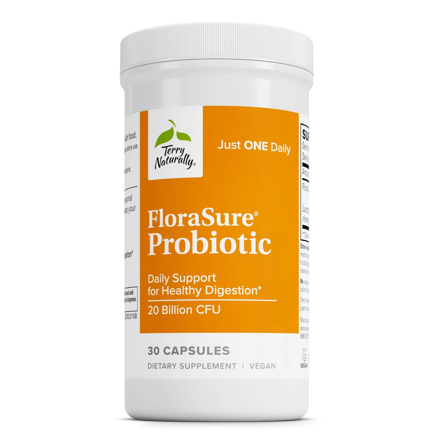 Terry Naturally FloraSure Probiotic - Digestive Health, Bloating & Gas Relief - 30 Capsules