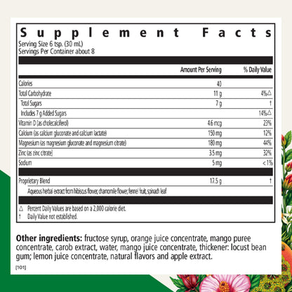 Floradix Calcium Magnesium Liquid – Bone Support with Vitamin D & Zinc (8.5 fl oz) – Vegan & Non-GMO