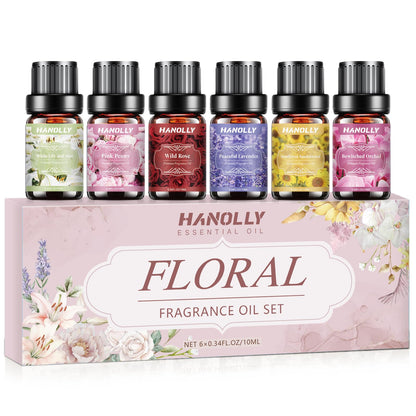 Floral Essential Oils Set – 6 Premium Fragrance Oils for Diffusers, Candles & More
