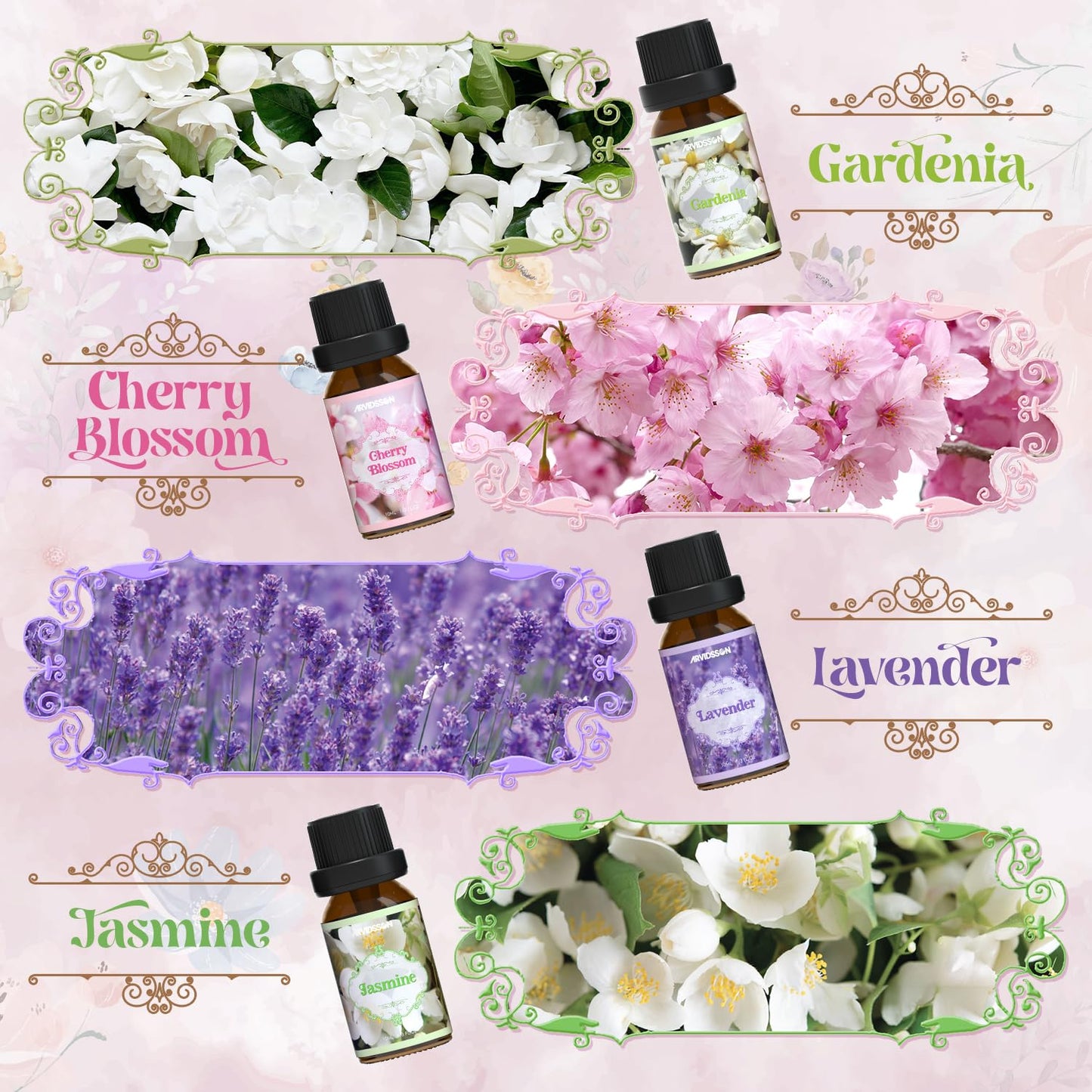 Floral Essential Oils Set – ARVIDSSON Floral Oils for Diffusers & Candles