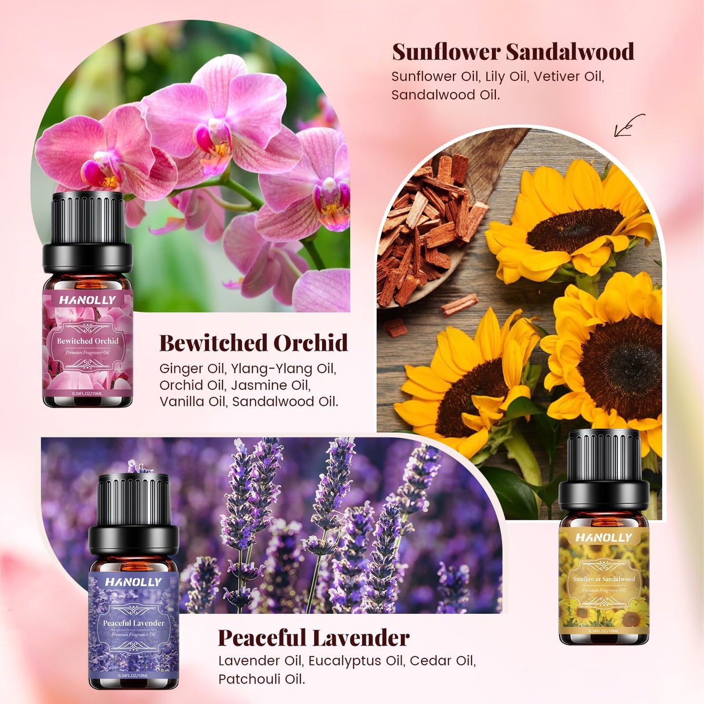 Floral Essential Oils Set – 6 Premium Fragrance Oils for Diffusers, Candles & More