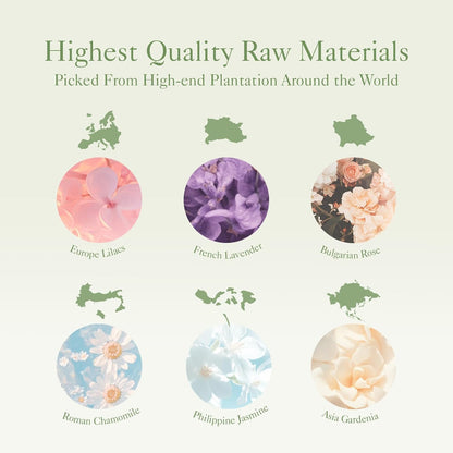 Floral Essential Oils Set – 6 Premium Diffuser Oils (Lilac, Lavender, Chamomile, Jasmine, Rose, Gardenia)