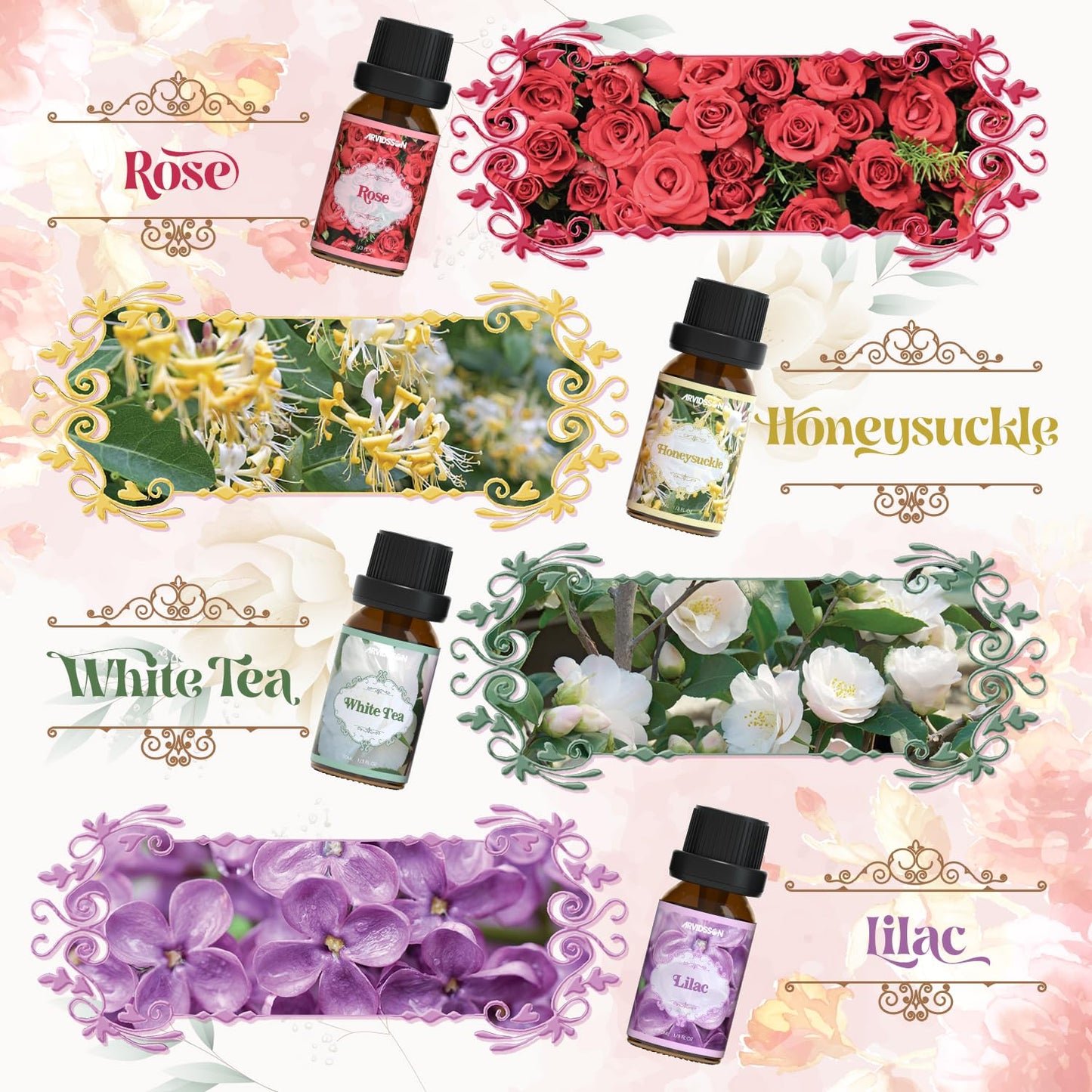 Floral Essential Oils Set – ARVIDSSON Floral Oils for Diffusers & Candles
