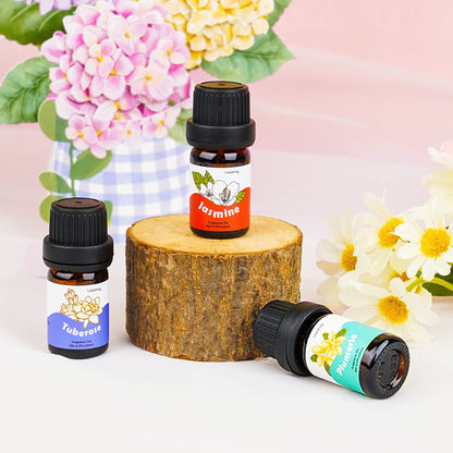 Floral Essential Oils Set – Holamay Premium Fragrance Oils for Candle Making (5ml x10) – Rose, Jasmine, Neroli, Gardenia, Lilac & More