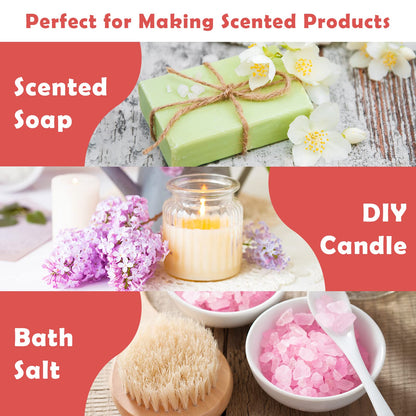 Floral Essential Oils Set – Holamay Premium Fragrance Oils for Candle Making (5ml x10) – Rose, Jasmine, Neroli, Gardenia, Lilac & More