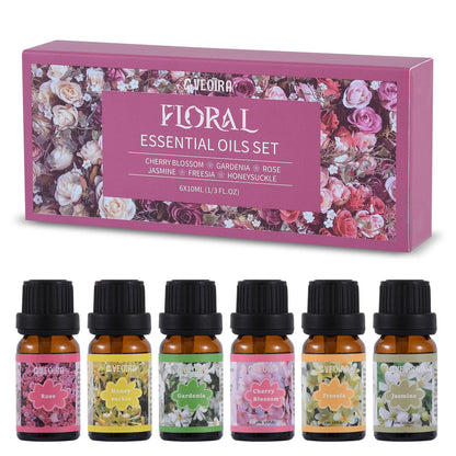 AVEOIRA Floral Fragrance Oils Set – 6x10ml Premium Essential Oils