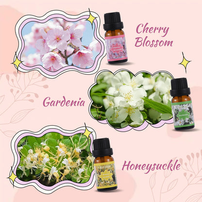 AVEOIRA Floral Fragrance Oils Set – 6x10ml Premium Essential Oils