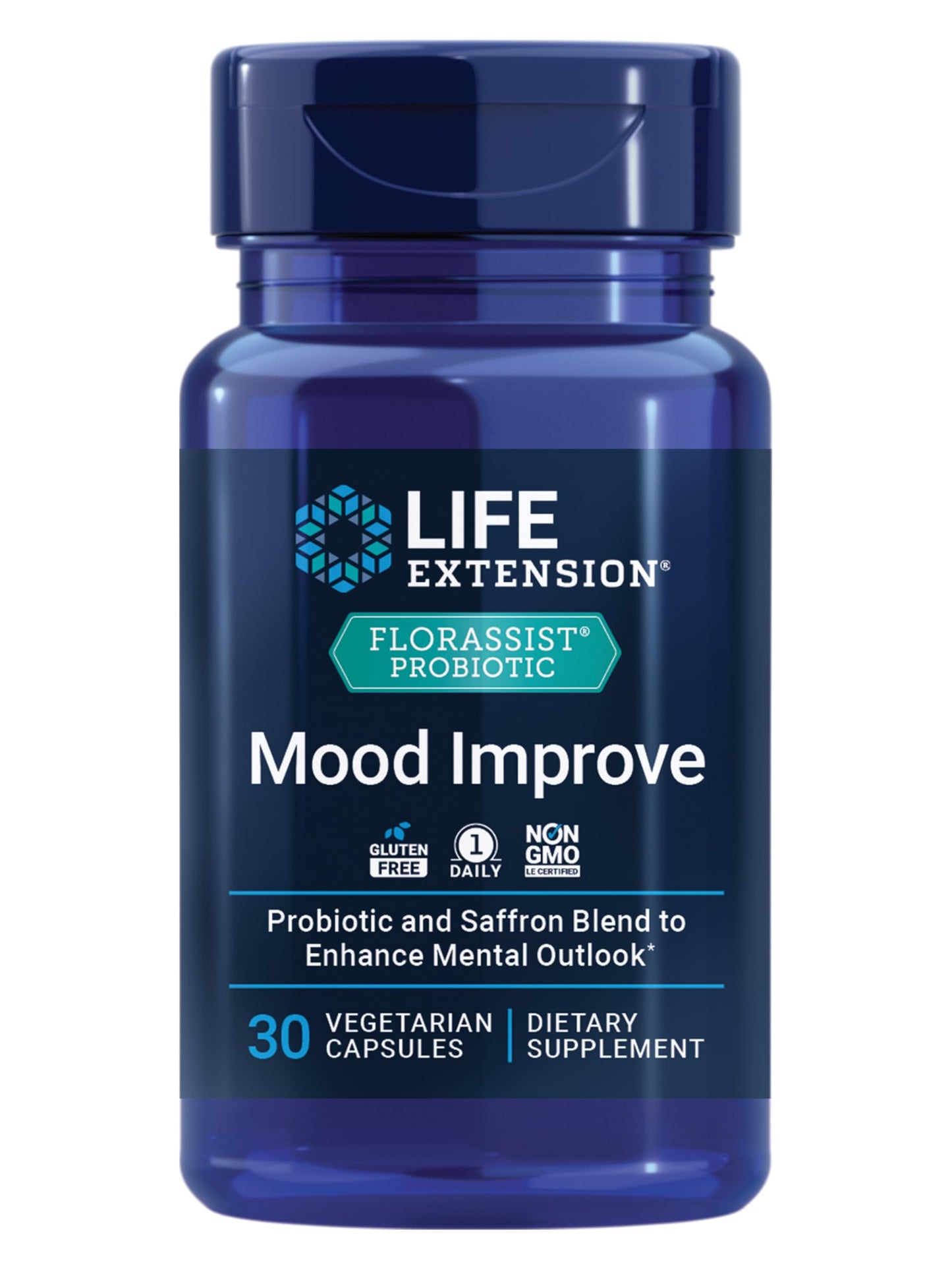 Life Extension FLORASSIST Probiotic Mood Improve – 30 Vegetarian Capsules | Non-GMO, Gluten-Free