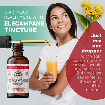 FLORIDA HERBS Elecampane Tincture Organic Elecampane Extract (Inula Helenium) Dried Root - Non-GMO 700 mg 2 oz (60 ml)