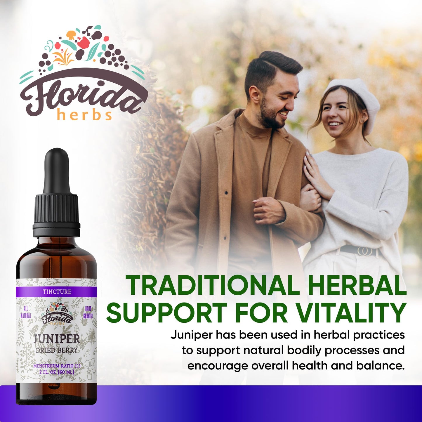 FLORIDA HERBS Juniper Tincture - Alcohol-Free Organic Juniper Berry 2 oz