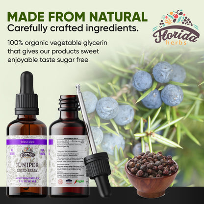 FLORIDA HERBS Juniper Tincture - Alcohol-Free Organic Juniper Berry 2 oz